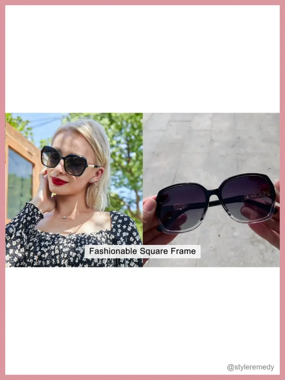 Classic Square Polarized Sunglasses Women Rhinestone Sparkling Frame UV400
